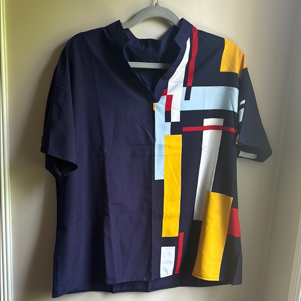 Color Block Short Sleeve Top